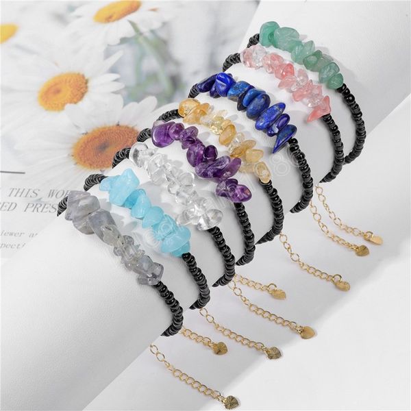 

natural stone chain bracelets for men black seeds beads bracelet adjustable handmade friendship bracelet women jewelry, Golden;silver