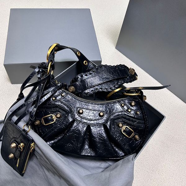 

crescent moon hobo bag shoulder bags motorcycle bags women weave strap handbags crossbody bags purse genuine leather mirror cardholder walle