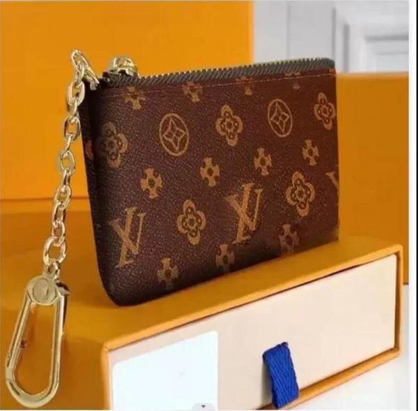 

2023 fashion key bag coin bag keychain wholesale leather wallet for womens short wallets card holder women purse classic zipper pocket with, Red;black