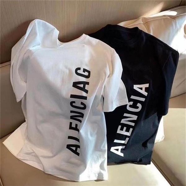 

2022 designer brand women's plus t shirts white black short sleeves printed casual loose round neck summer couples clothing a273q