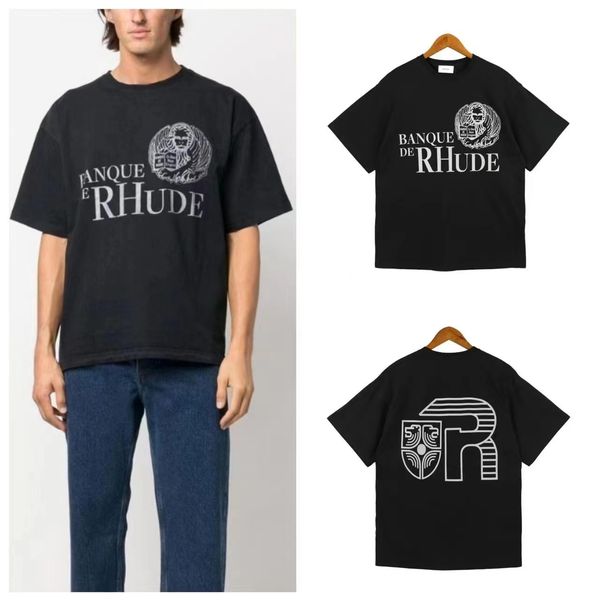 

men's plus tees rhude men's t-shirt summer kaleidoscope art fashion street casual short sleeve beach style cotton women's shi, Black;brown