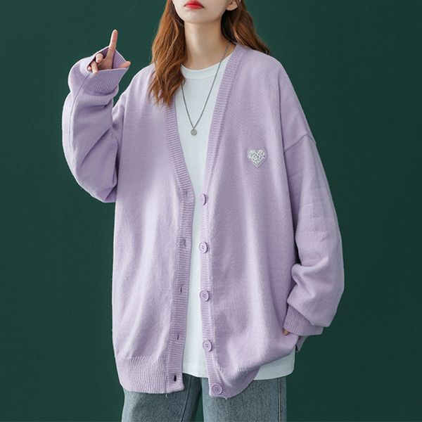 

women's knits tee casual long knitted cardigan female autumn winter loose sweater women basic sweaters 230324, White