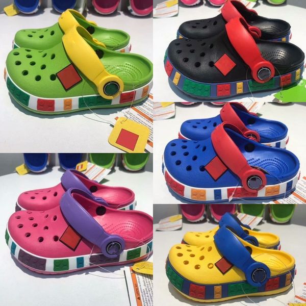 

kids sandals designer toddlers croc hole slippers clog boys girls beach shoes casual summer youth children slides buckle croos classic home, Black;red