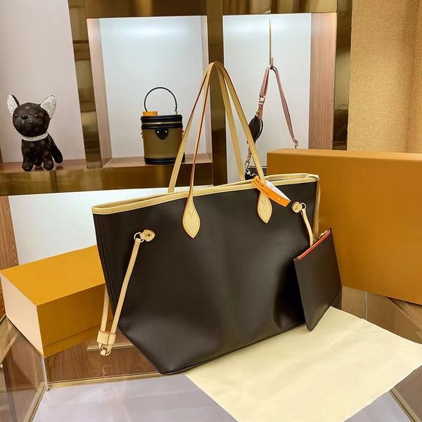 

2pcs/set high qulity classic luxurys bags womens handbags flower ladies composite tote pu leather shoulder bag