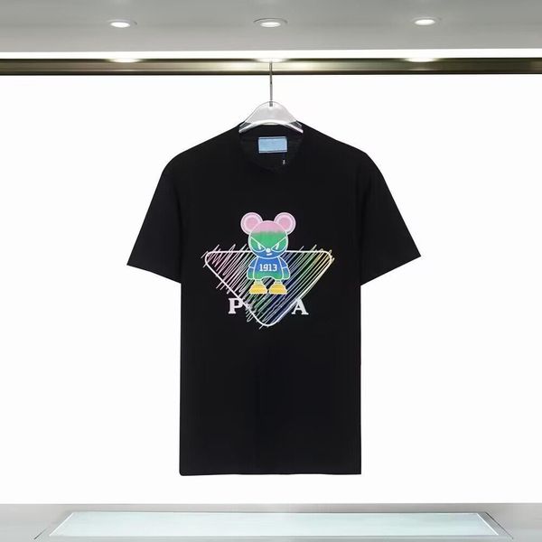 

2023 luxury casual t-shirt new men's wear designer short sleeve t-shirt 100% cotton wholesale black and white size s~3x, White;black
