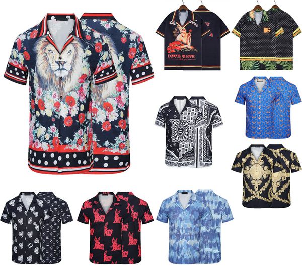 

men's casual shirts new fashion luxury men short sleeve prue cotton v-neck casual shirt slim floral printed outfit clothing 3xl 2xl, White;black
