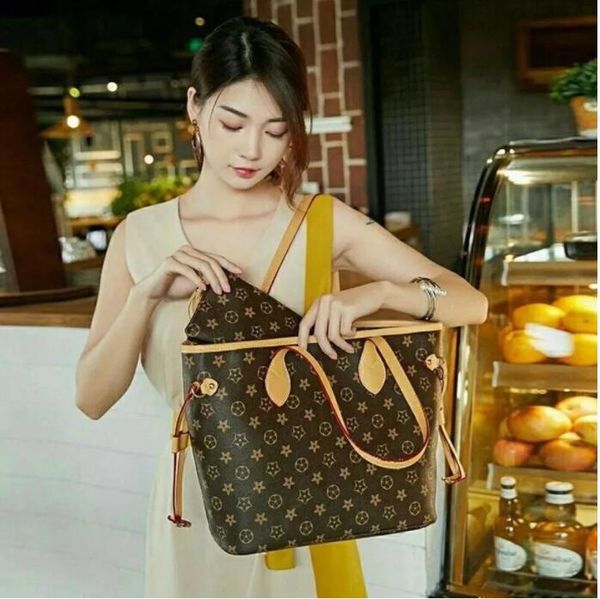 

2023 tote bag 7 colors lattice 2pcs set women bags ladies lady clutch retro shoulder bag