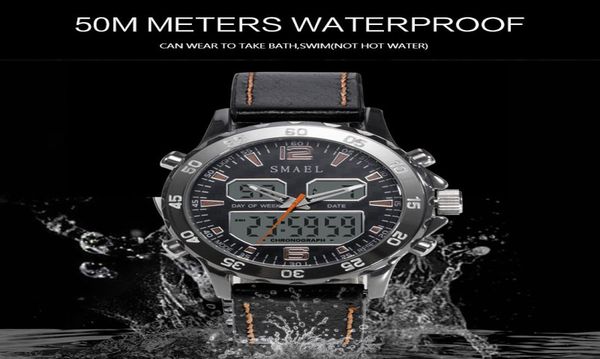 

sport watches waterproof genuine dual display quartz wristwatchescool man clock fashion smart digital watch led men 12818661888, Slivery;brown