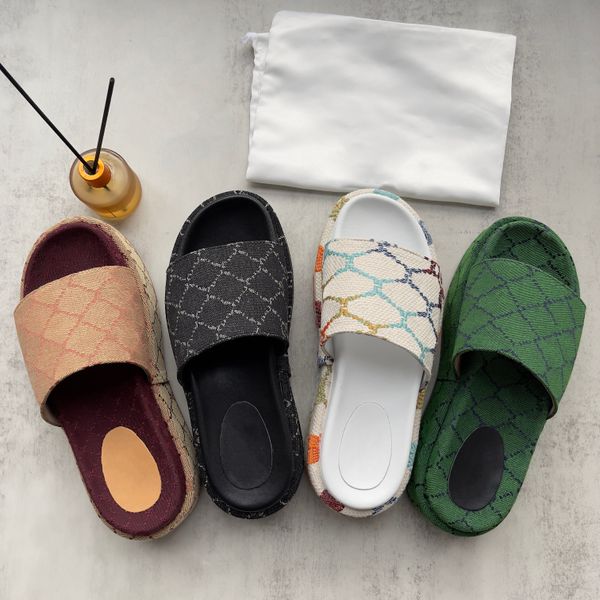 

2023 sandal slipper internet celebrity burst solid color flat heels leisure thickened outside wear stepping on poop feeling increased 5 cm c, Black