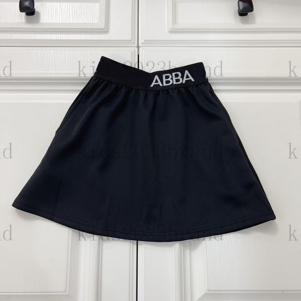 

2023ss summer girls black skirt sets cotton round neck soft t-shirt cotton skirt summer designer children elegant dress sets kids t shirts w, White