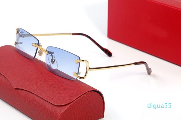 

fashion eyewear wholesale-trendy sunglasses designer sunglasses man c decoration wire frame sunglasses rimless uv400 carved men carti glasse, White;black