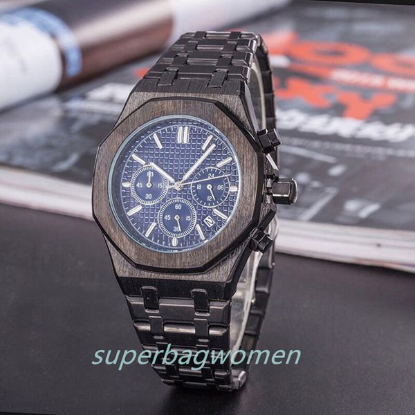 

men's women watch rose gold stanless steel 42mm vk chronograph quartz movement sports men watches cndh c1-1-38, Slivery;brown