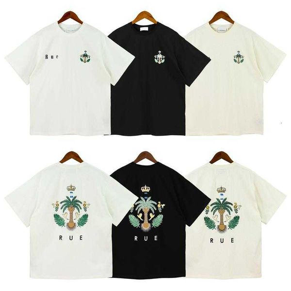 

2023 spring and summer new letter print high street fashion brand loose round neck men's and women's short sleeve t-shirt, White;black