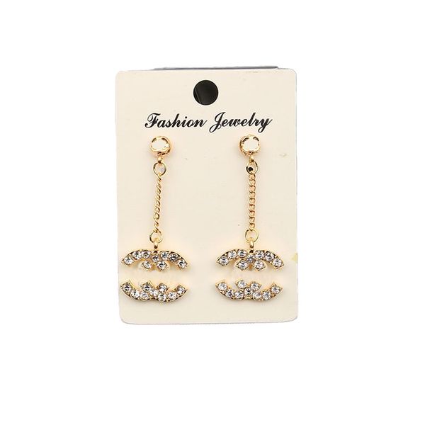 

designers pendant earrings women designer brand letter earrings ear stud women crystal pearl temperament simple ladies wedding party jewelry, Golden;silver