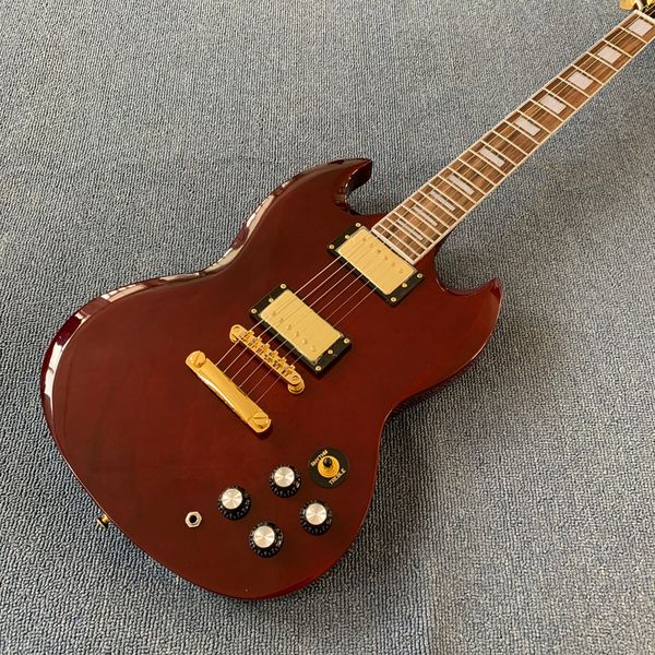 

electric guitar mahogany body and neck,gold hardware,wine red with rosewood fingerboard, ing
