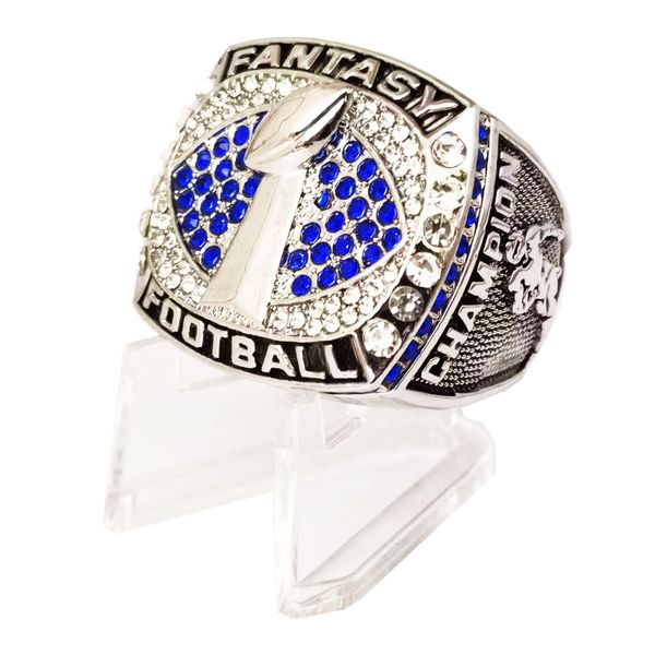 

2021 fantasy football ring championship ring drop shipping full size size 8-14, Silver