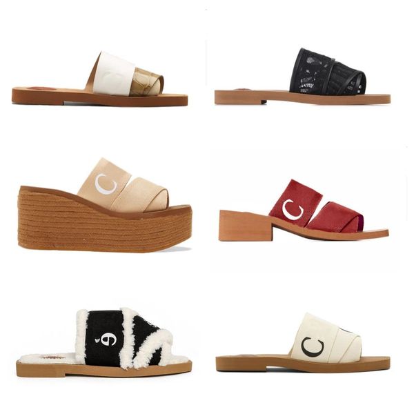

slipper designer women woody flat mules sandals g slides slides sail canvas white black women outdoor beach slipper shoes35-42