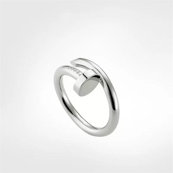 

with box mens nail ring band diamonds designer luxury women rings jewelry couple lover finger circle rings good gift never fade no273j, Silver