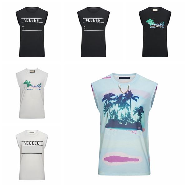 

designer summer man t shirt fitness room running sport vest casual man vacation t-shirt loose breathable tees, Black;green