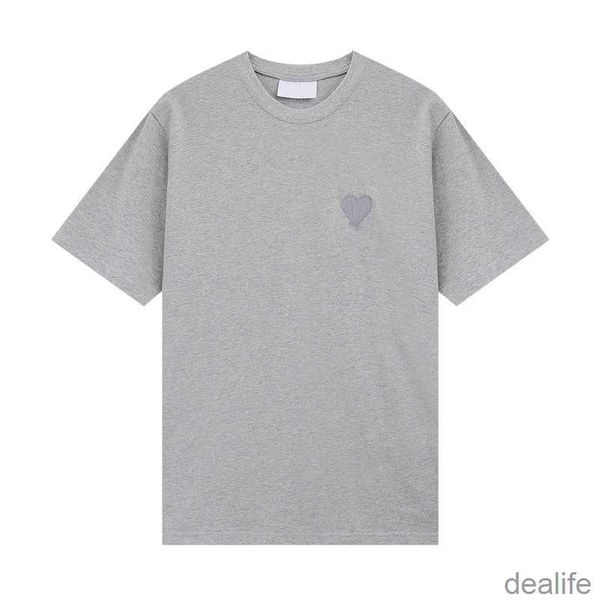 

luxurious mens designers paris new amis t shir shirs tone-on-one love embroidery fashion sree casual joker round neck coon shor sleeves aqhx, White;black