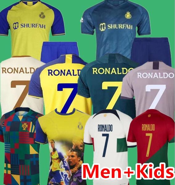 

22 23 al nassr fc soccer jerseys ronaldo 2022 2023 portuguesa cr7 gonzalo martinez talisca ghislain konan vincent aboubakar portuguese footb, Black;yellow
