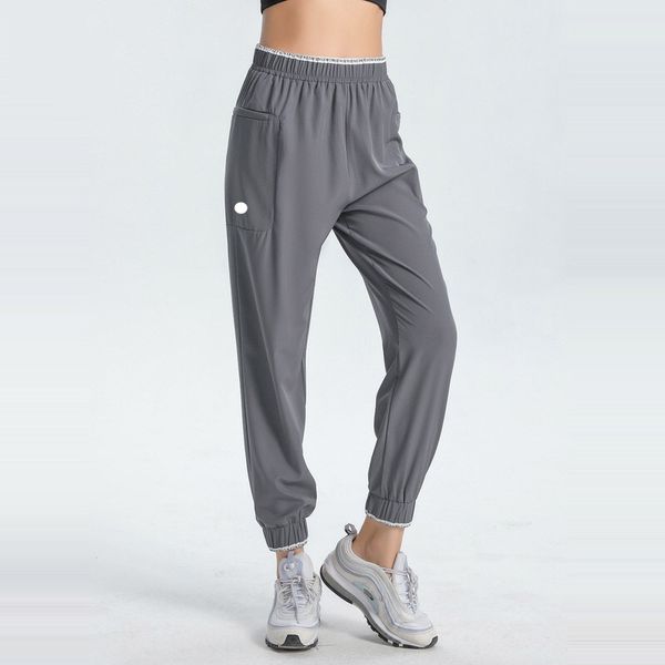 

ll women jogging yoga ninth pants big pocket fitness soft high waist jogger casual pants drawstring legs sweatpants light colors for summer