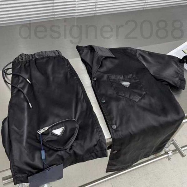 

men's tracksuits designer sports suit nylon shirts luxury t shirt metal triangle waterproof fashion quick dry shorts set tees upgz, Gray