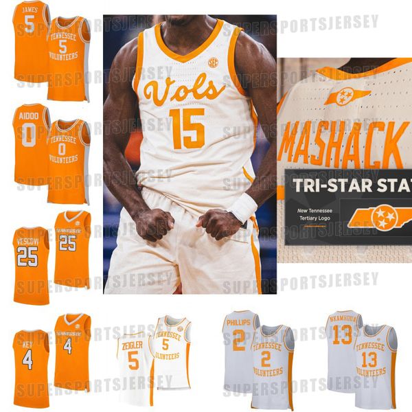 

tennessee volunteers vols basketball jerseys santiago vescovi olivier nkamhoua zakai zeigler josiah-jordan james julian phillips tyreke key, Black;red