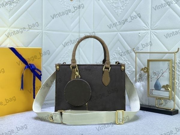 

onthego small tote women pm handbag removable zipped coin purse monograms embossed adjustable jacquard shoulder strap stylish double handles