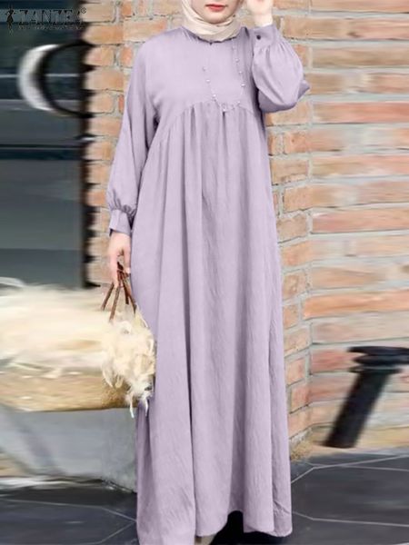 

ethnic clothing muslim maxi long dress elegant full sleeve o neck sundress turkey abayas for women zanzea fashion dresses robe isamic ramada, Red