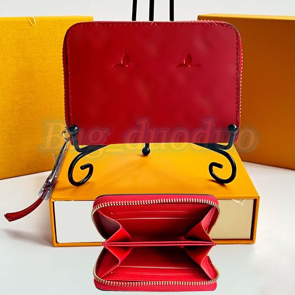 

highend quality wallet m60067 n63070 zipper zip coin purse women men designer key pouch card holder luxury wallets embossed cardholder cross, Red;blue