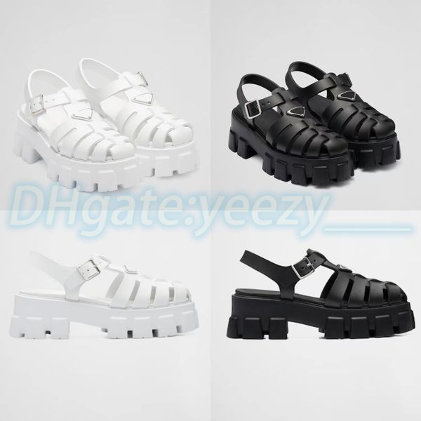 

designer sandal women foam luxury rubber flatform slipper rubber comfort thick shoe platform slide breathable man sole casual sandale, Black