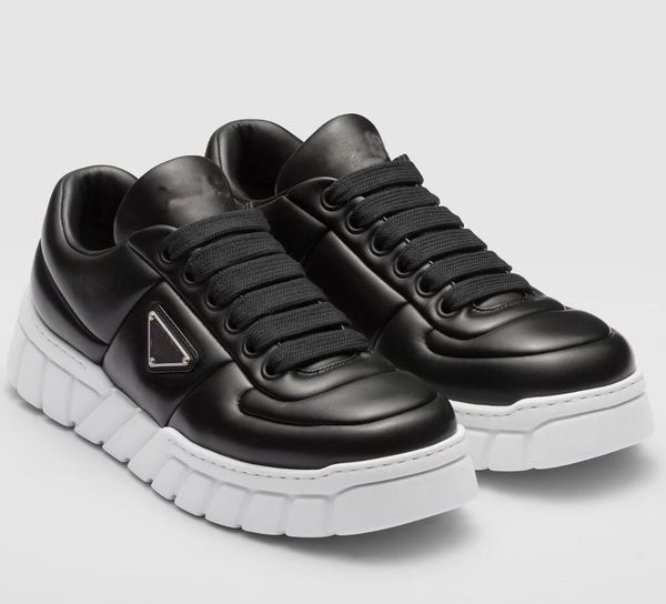 

fashion perfect brand padded nappa men's sneakers shoes white black leather trainers light outdoor trainers men's casual walking s