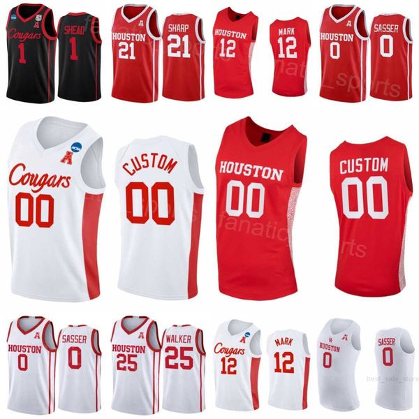

houston cougars college 25 jarace walker jerseys basketball 13 jwan roberts 12 tramon mark 1 jamal shead 21 emanuel sharp 0 marcus sasser bl, Black