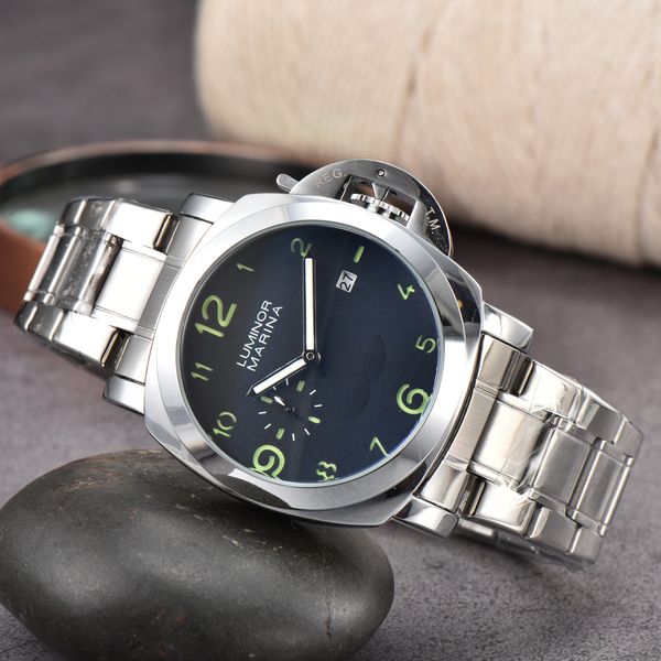 

2023 new brand original business men& paneraiss watch classic round case quartz watch wristwatch clock - a recommended watch for casual a28, Slivery;brown
