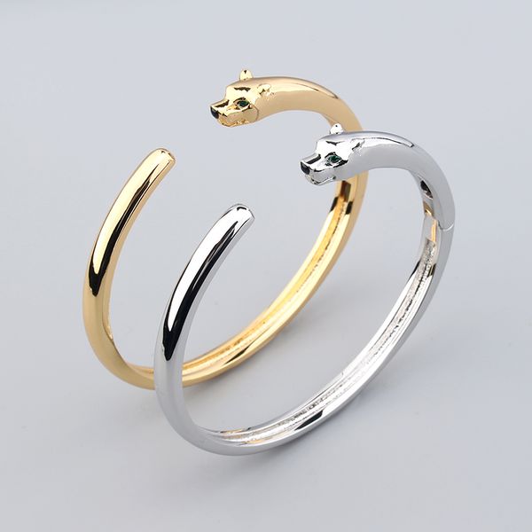 

gold bracelet for men high end luxury smooth leopard bracelet bangle fashion cuff bracelet jewelry mens designer women jewlery party gifts a, Black