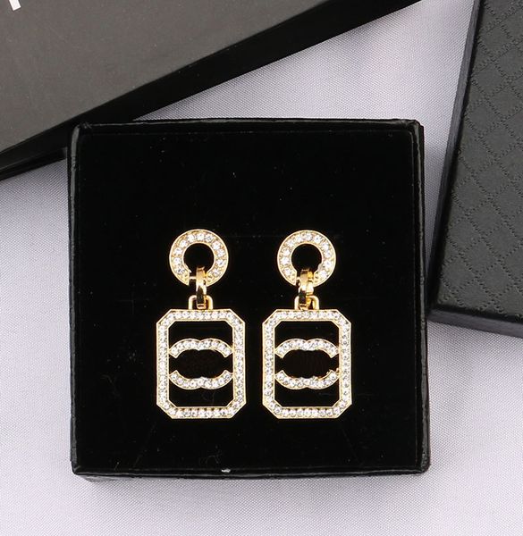

18k gold plated designer earrings ear stud designers brand diamond letters women crystal rhinestone pearl earring wedding party jewerlry ear, Golden;silver