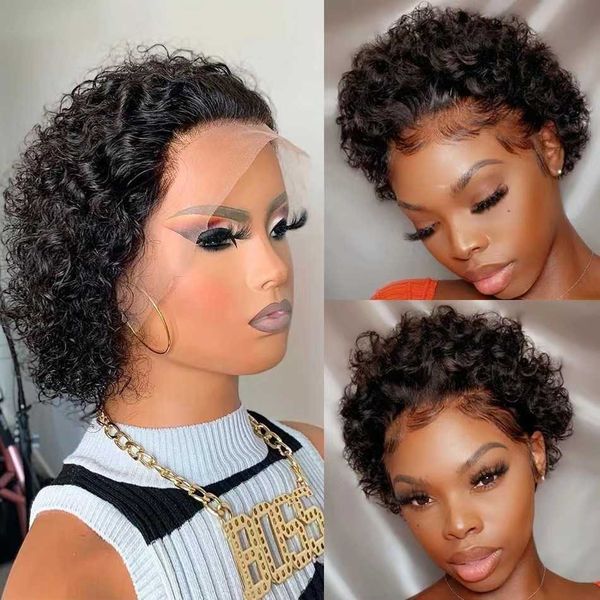 

wig front lace small curly forehead curly headgear230323, Black