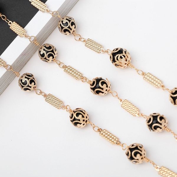 

eyeglasses chains 70cm luxurious openwork pattern sunglasses lanyard strap necklace eyeglass black beads chain cord for dinner party 230324