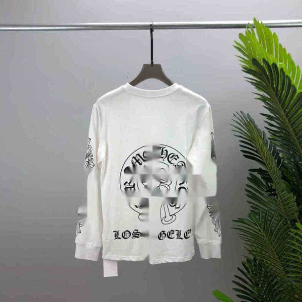 

men's hoodies sweatshirts men's hoodie chrome//heart spring and new crowe long sleeve t-shirt bottomed shirt cross sanskrit printi, Black