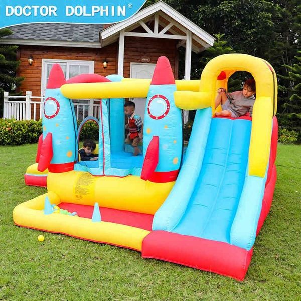 

doctor dolphin children inflatable bouncers bounce house with slide mini new rocket inflatabletrampoline slide