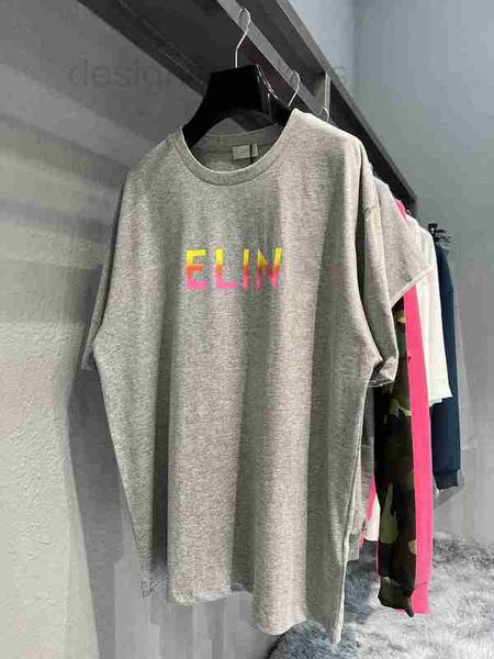 

women's t-shirt designer summer new genuine print color letter ins couple casual t-shirt short sleeve tee 4uor, White