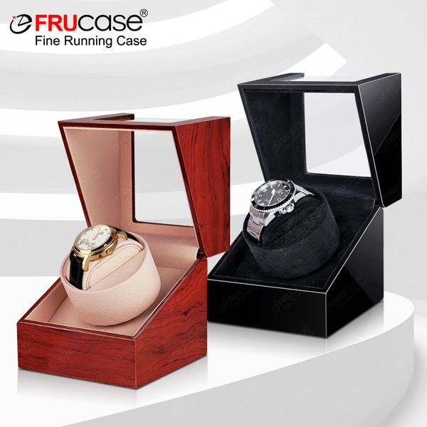 

watch winders frucase wooden watch winder for automatic watches watch box automatic winder use usb cable with battery option 230324, Black