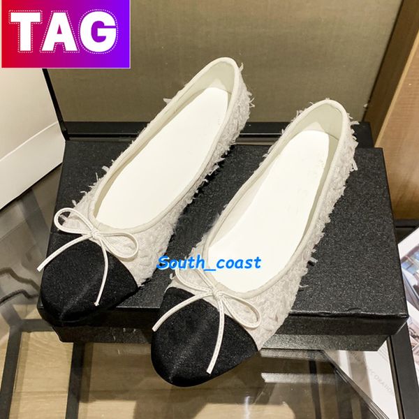 

for sandals women womens designer dress shoes channel sandal flats flat heel slides office loafers stitching ballerinas loafer lambskin fabr, Black