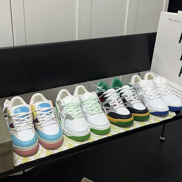

plate-forme leather basketball shoes double g trainer fashion luxurys designer sneakers men women light blue silk green suede red flats tenn