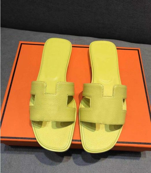 

2023 h womens summer sandals beach slide slippers crocodile skin leather flip orange scuffs shoes flops heels ladies sandali fashion designs, Black