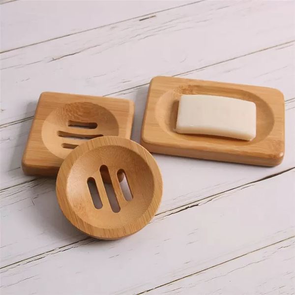 

natural handmade soap bamboo wood soap dish storage holder bathroom round drain soap box square eco-friendly wooden soap tray holder