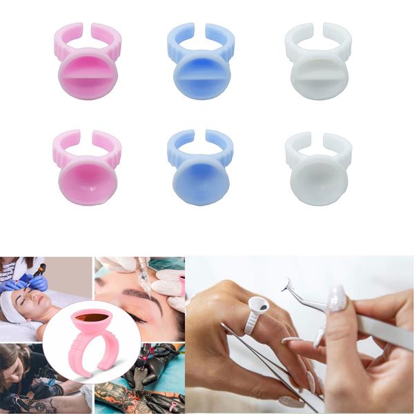 

disposable eyelash glue fan cup rings holder container tattoo pigment eyelash extension tools lash supplies