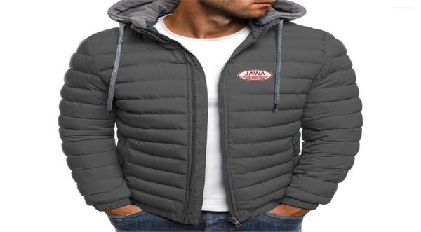 

men039s hoodies 2022 winter men39s jawa motorcycle logo print thicken cotton liner coat windproof warmer hooded collar solid7292297, Black
