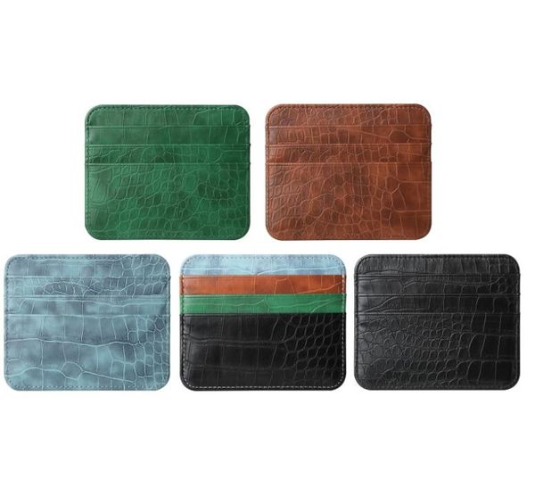 

dhl100pcs pu ultra-thin double sided multifunctional card holder, Brown;gray